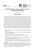 CfP Young Voices on Resilience