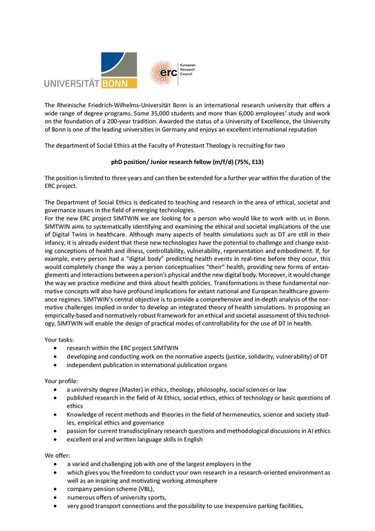 PhD Position/ Junior Research Fellow