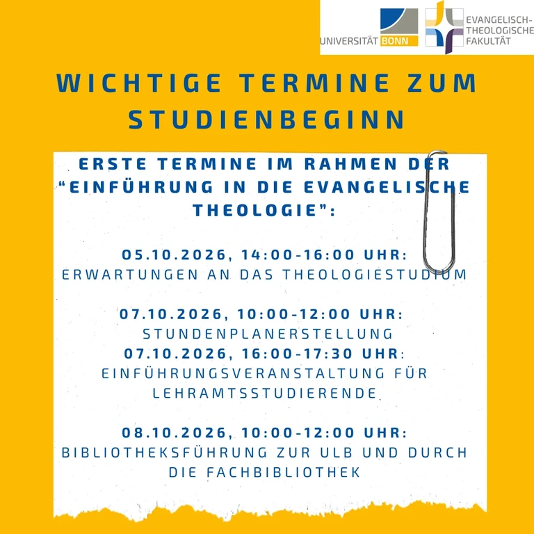 Informationsveranstaltungen im WiSe 2026