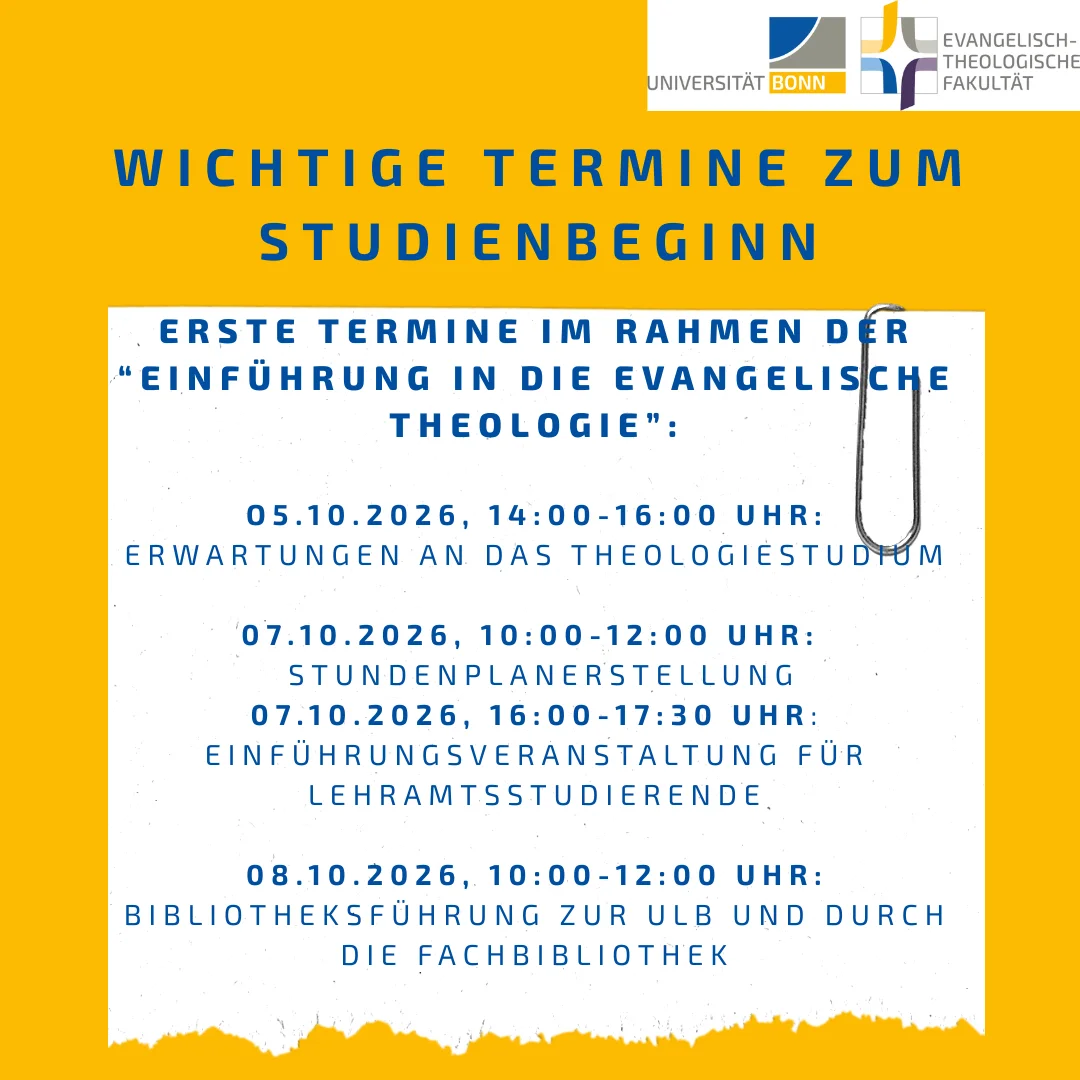 Informationsveranstaltungen im WiSe 2026