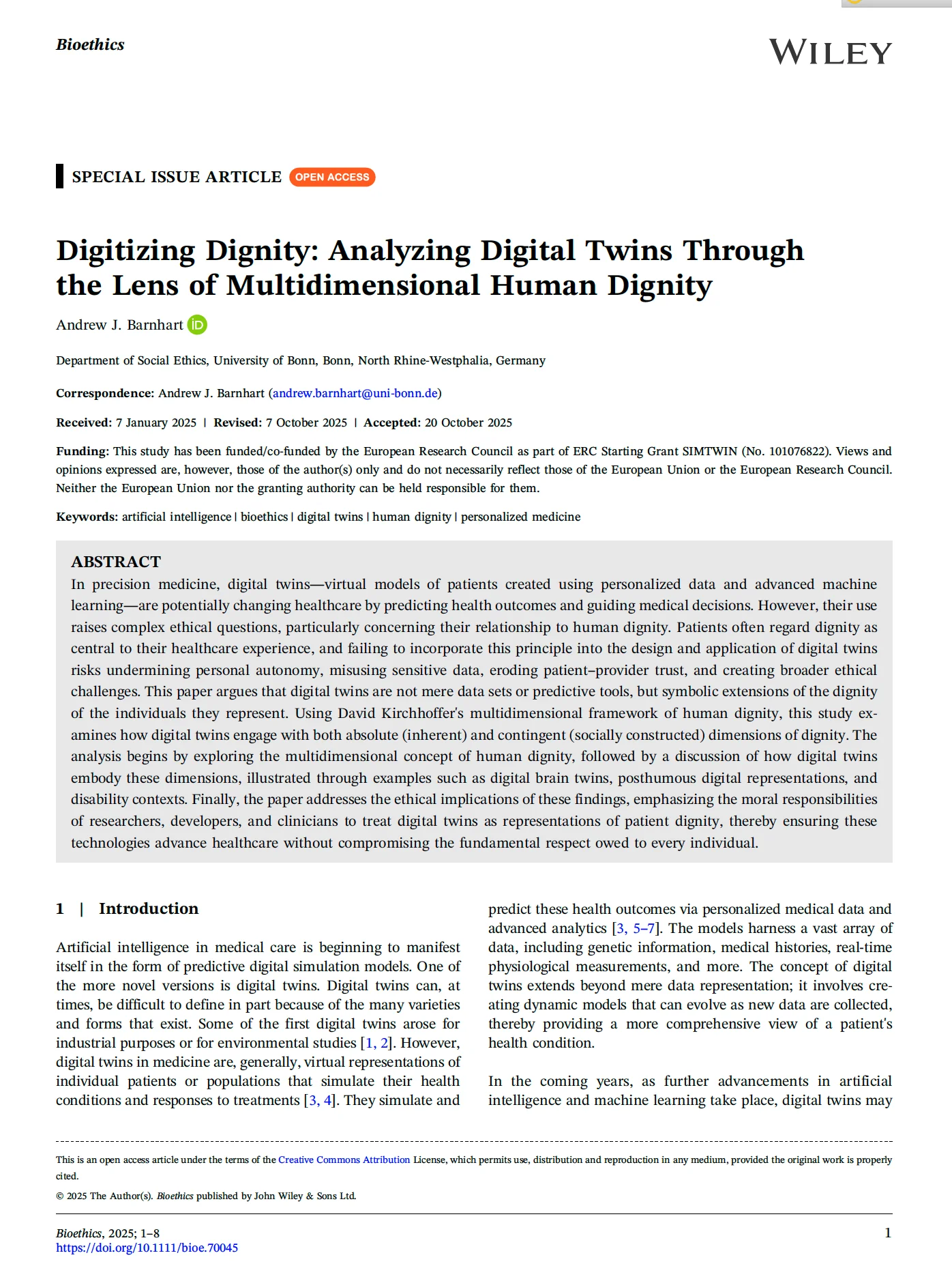 Digitizing Dignity: Analyzing Digital Twins Through the Lens of Multidimensional Human Dignity