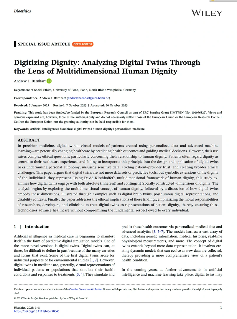Digitizing Dignity: Analyzing Digital Twins Through the Lens of Multidimensional Human Dignity