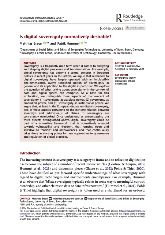 Is digital sovereignty normatively desirable?